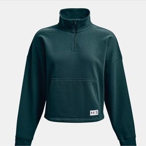 NEW Under Armour Women's UA Playback Fleece Oversize 1/4 quarter zip xs crop